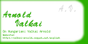 arnold valkai business card